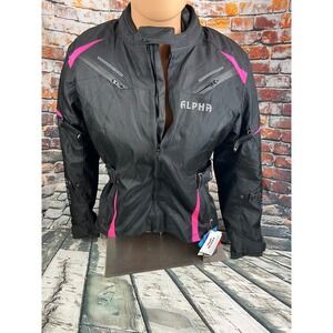 Alpha Gear Motorcycle Padded Jacket Women's XL Black Pink Air Flow System Reissa